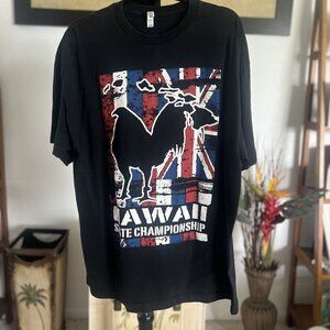 Hawaii State Championship Chicken Fight Derby Men's XL Black T-Shirt